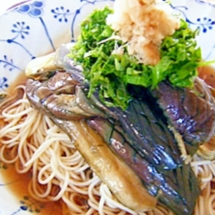 ナスの煮浸しそうめん